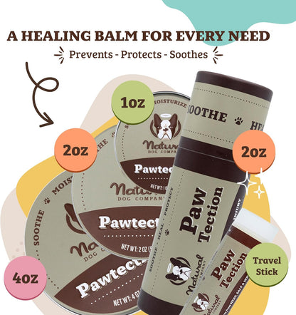 Pawtection Dog Paw Balm, Protects Paws from Hot Surfaces, Sand, Salt, & Snow, Organic, All Natural Ingredients